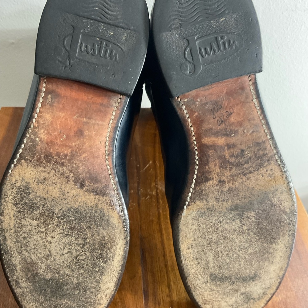 Justin Boots USA L3075 Cora Cowhide Roper Navy Blue Women Size 7.5 - Picture 6 of 6